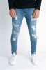 Destroyed Navy Skinny Jeans - sötétkék farmernadrág - Méret: 31