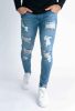 Destroyed Navy Skinny Jeans - sötétkék farmernadrág - Méret: 32