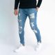 Destroyed Navy Skinny Jeans - sötétkék farmernadrág - Méret: 38