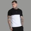 Siksilk Cut and Sew T-Shirt - fekete/fehér póló - Méret: XL