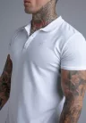 Siksilk White Polo T-Shirt - Méret: S