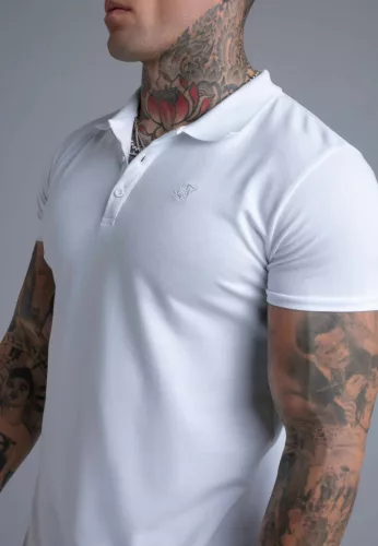 Siksilk White Polo T-Shirt - Méret: M