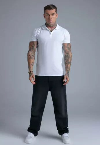 Siksilk White Polo T-Shirt - Méret: L