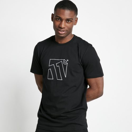 11 Degrees GRAPHIC T-SHIRT - fekete póló - Méret: M