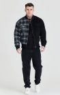 Siksilk Black Half And Half Bomber Jacket - fekete bomber dzseki - Méret: L