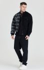 Siksilk Black Half And Half Bomber Jacket - fekete bomber dzseki - Méret: L