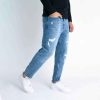Destroyed Navy Carrot Jeans 