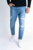 Destroyed Navy Carrot Jeans - bő szaggatott farmer - Méret: 32