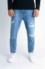 Destroyed Navy Carrot Jeans - bő szaggatott farmer - Méret: 33