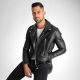 Joshua Black Biker Jacket - fekete motorosdzsekit - Méret: XL