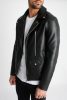 Joshua Black Biker Jacket - fekete motorosdzsekit - Méret: XL