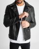 Joshua Black Biker Jacket - fekete motorosdzsekit - Méret: XL