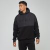 Siksilk Black Polar Fleece Cut & Sew Overhead Hoodie - fekete pulóver - Méret: XL