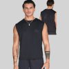 Siksilk Black Relaxed Logo Vest - fekete ujjatlan póló - Méret: M