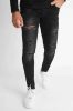 Darkness Skinny Jeans - fekete szaggatott farmer - Méret: 36