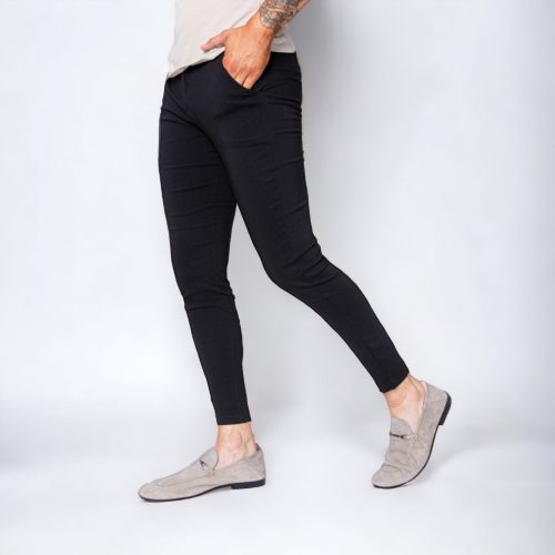 Black Slim Pants - fekete szövetnadrág - Méret: XL