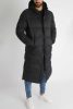 Black Long Puffer Coat - hosszított fekete télikabát - Méret: XXL