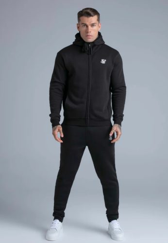Siksilk Black Essentials Full Zip Hoodie - Méret: XXL