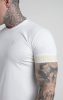Siksilk Ecru Elastic Cuff T-Shirt - törtfehér póló - Méret: M