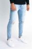 Faded Blue Skinny Jeans - szaggatott farmer - Méret: 32