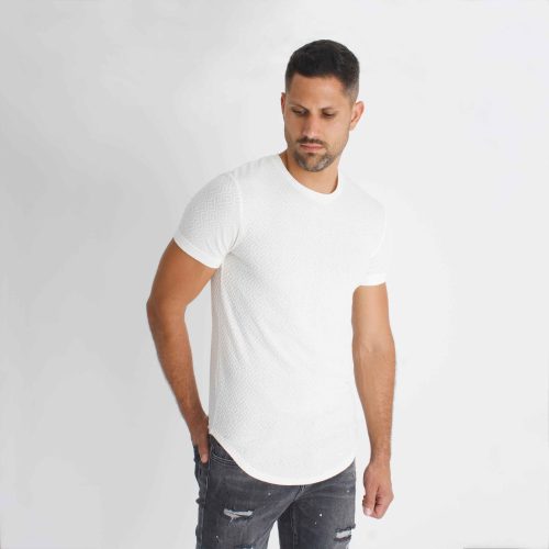 Sample White Tee - fehér hosszított póló - Méret: M