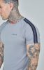 Siksilk Grey Raglan Tape Muscle Fit T-Shirt
