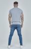 Siksilk Grey Raglan Tape Muscle Fit T-Shirt - szürke póló - Méret: XL
