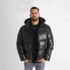 Glossy Puffer Jacket - fekete téli dzseki - Méret: XXL