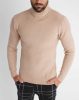 Knitted Beige Turtleneck - kötött garbó pulóver - Méret: L