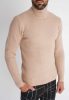 Knitted Beige Turtleneck - kötött garbó pulóver - Méret: XL