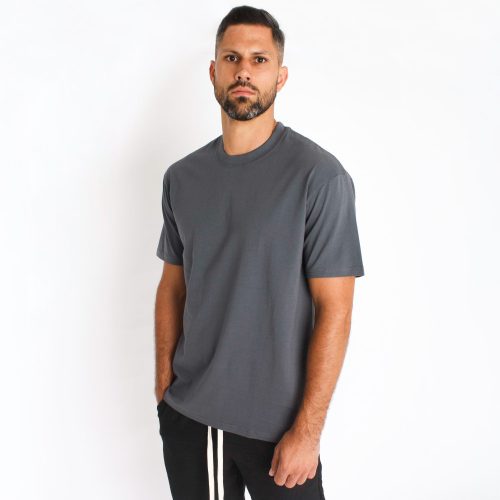 Basic Grey Regular Tee - szürke póló - Méret: S