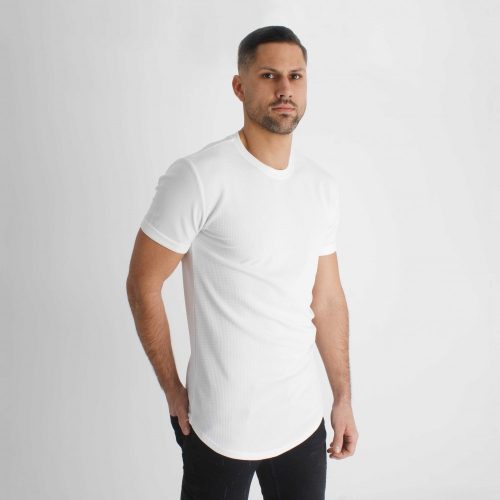 White Slim Tee - fehér hosszított póló - Méret: S 