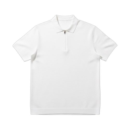 Waffle Fehér Galléros Póló - Méret: XL