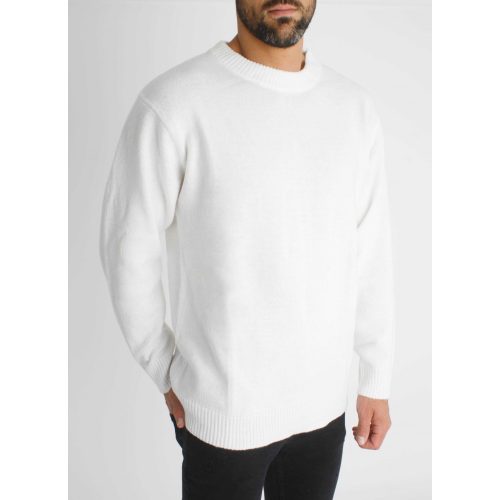 Loose-fitting White Sweatshirt - fehér kötött pulóver - Méret: M