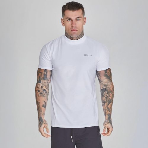 Siksilk White Muscle Fit T-Shirt - fehér póló - Méret: M