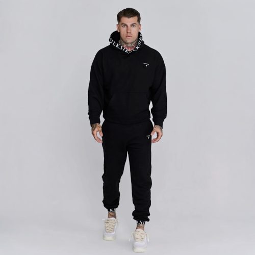 Siksilk Black Hoodie & Joggers Set - fekete melegítő szett - Méret: S