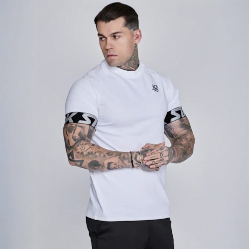 Siksilk White Tech T-Shirt - Méret: L