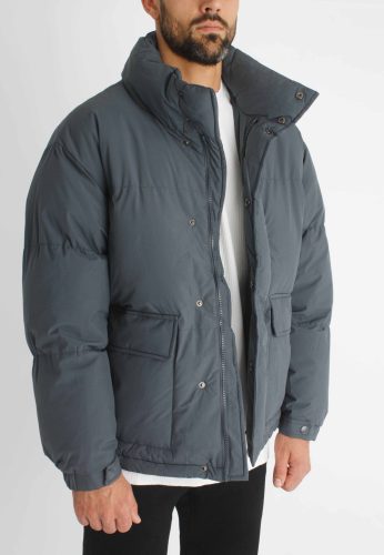 Grey Puffer Jacket - szürke téli kabát - Méret: M