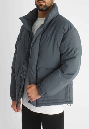 Grey Puffer Jacket - szürke téli kabát - Méret: M