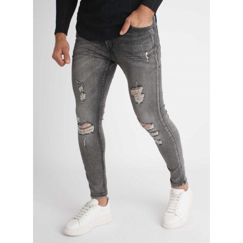 Worn Grey Jeans - szürke szaggatott farmer - Méret: 29