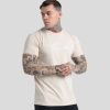 SIKSILK Stone Embroidered Script Muscle Fit T-Shirt