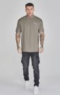 Siksilk Khaki Graphic T-Shirt - khaki póló - Méret: M