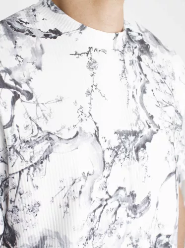 Lined Patterned Oversized T-Shirt