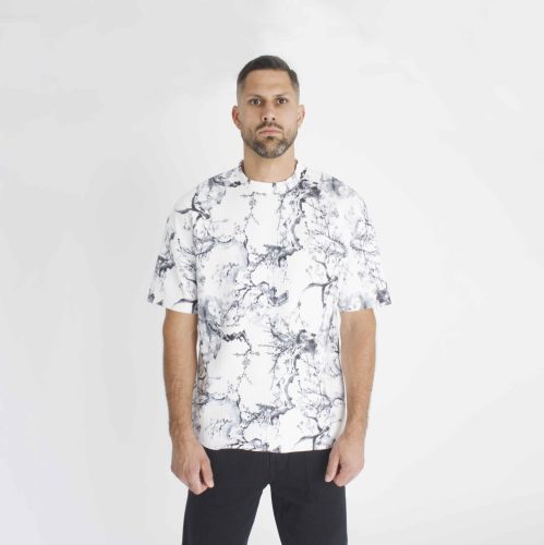 Lined Patterned Oversized T-Shirt - mintás póló - Méret: XL