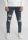 Long Zip Jeans - kék szaggatott farmer - Méret: 32