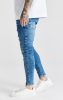 SikSilk Blue Mid Wash Distressed Skinny Jeans - kék farmer - Méret: L