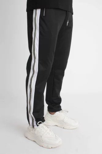 Zip Line Pants - fekete oldalcsíkos nadrág - Méret: XXL