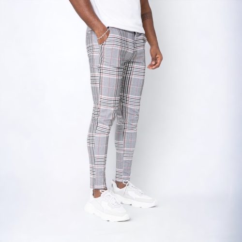 Grey Checked Pants - szürke szövetnadrág - Méret: XL