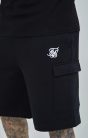 Siksilk Black Essential Cargo Fleece Short