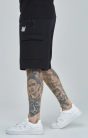 Siksilk Black Essential Cargo Fleece Short